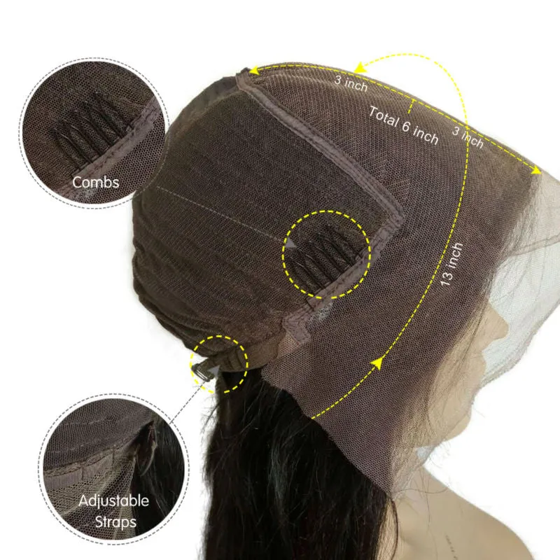 13x6 Lace Front Human Hair Bob Wigs With Baby Hair Short Straight Remy Hair Deep Part 150 density virgin wig