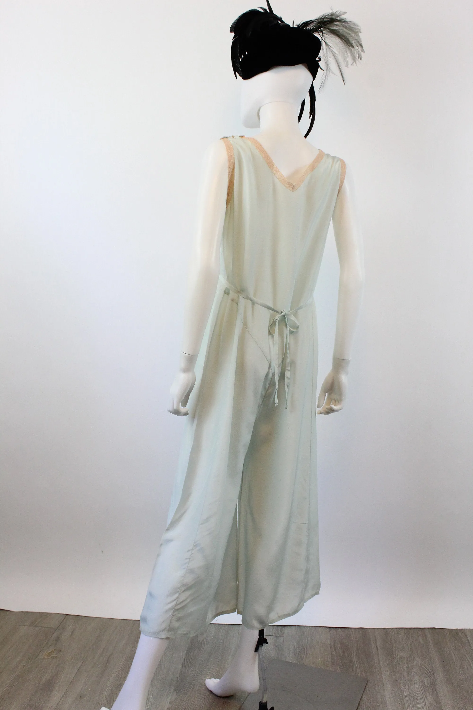 1930s silk BEACH PAJAMAS lounge jumpsuit small medium | new spring summer