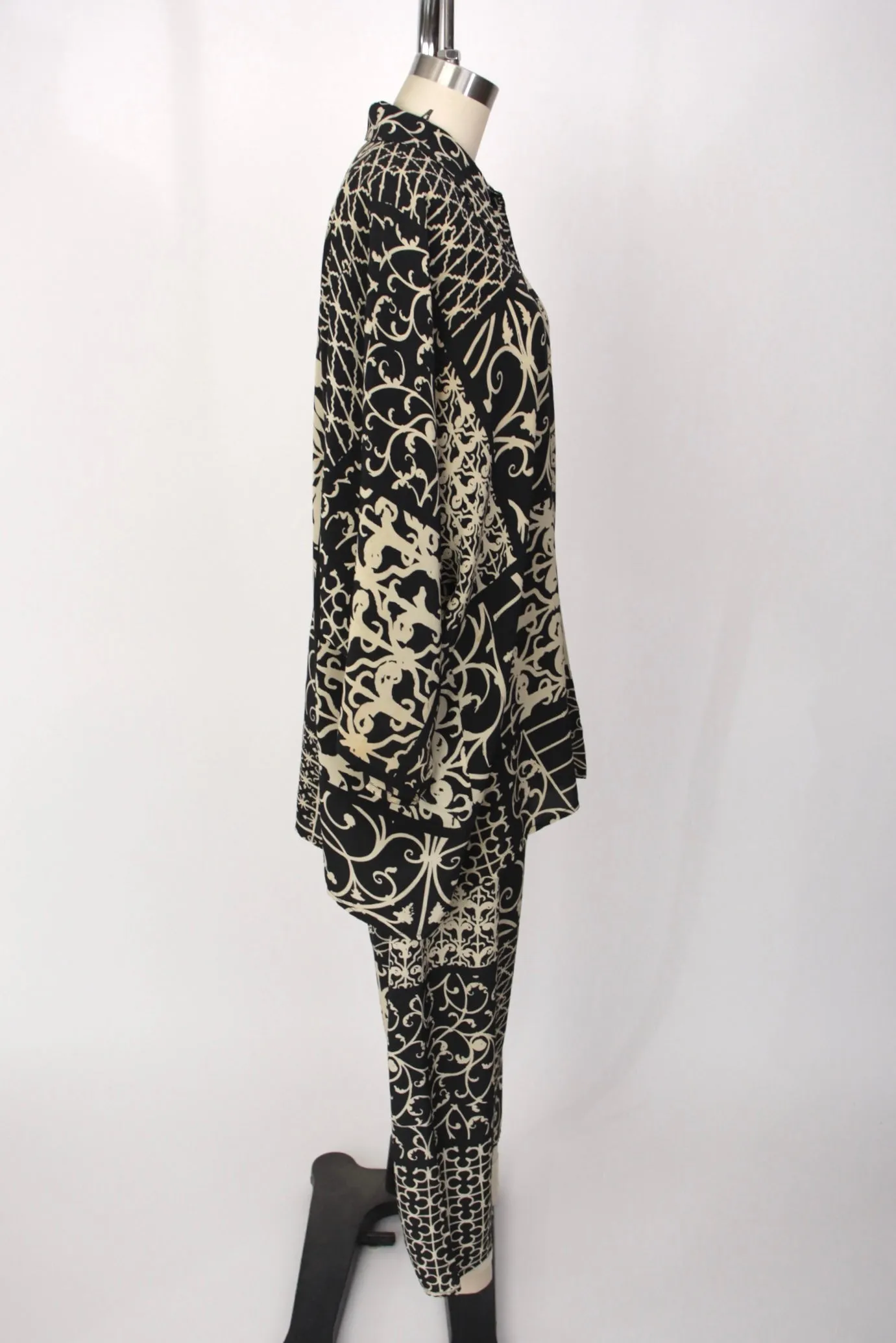 1990s Timney Fowler Silk Printed Pant Set