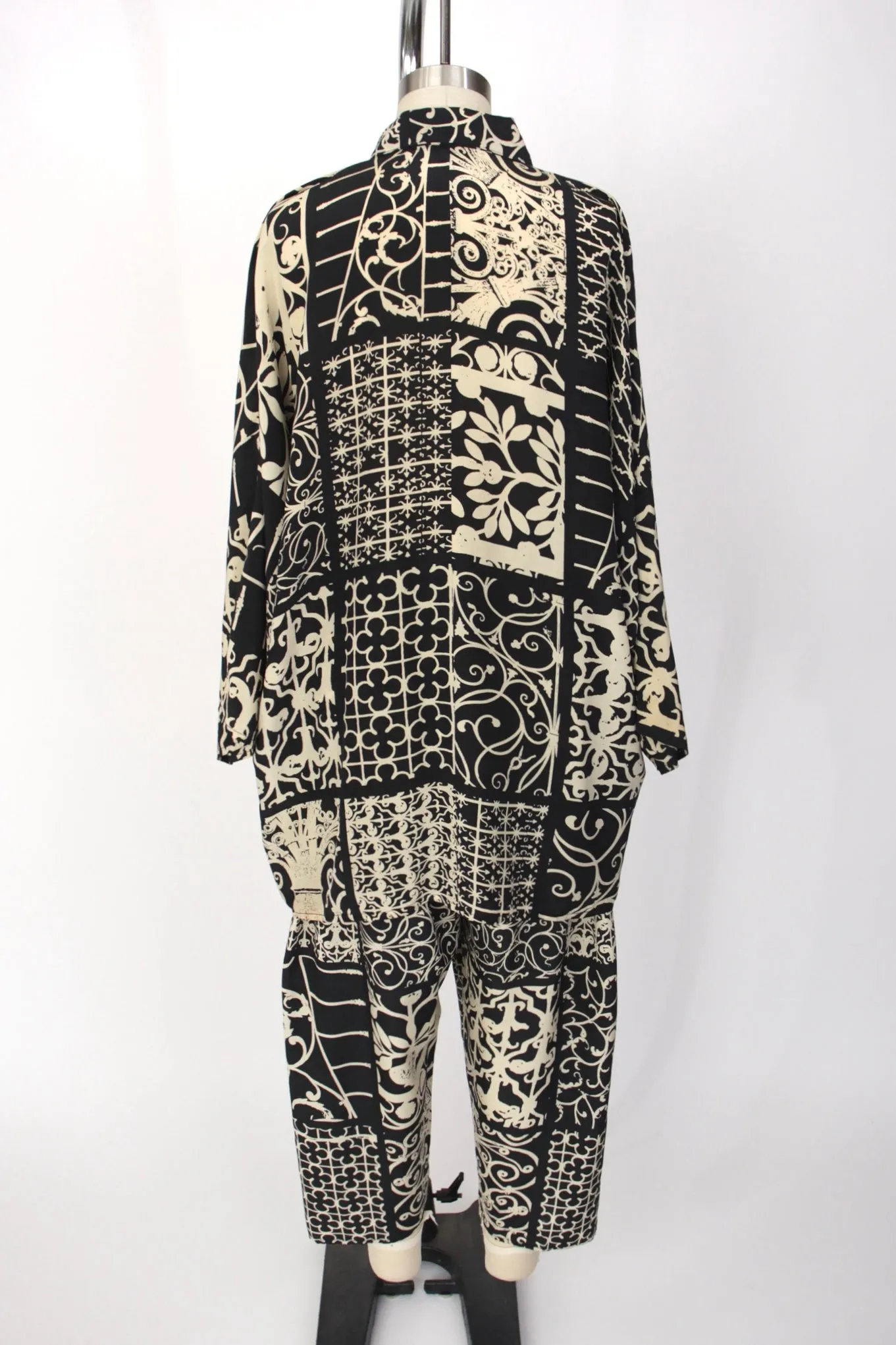 1990s Timney Fowler Silk Printed Pant Set