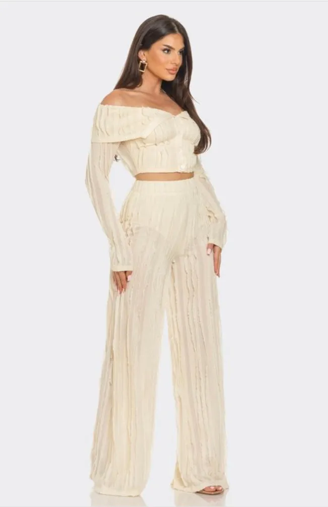 2 Piece - Off The Shoulder Pants Set