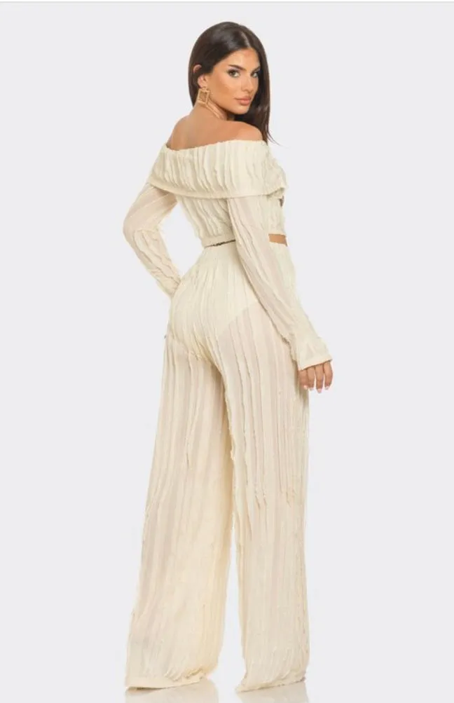 2 Piece - Off The Shoulder Pants Set