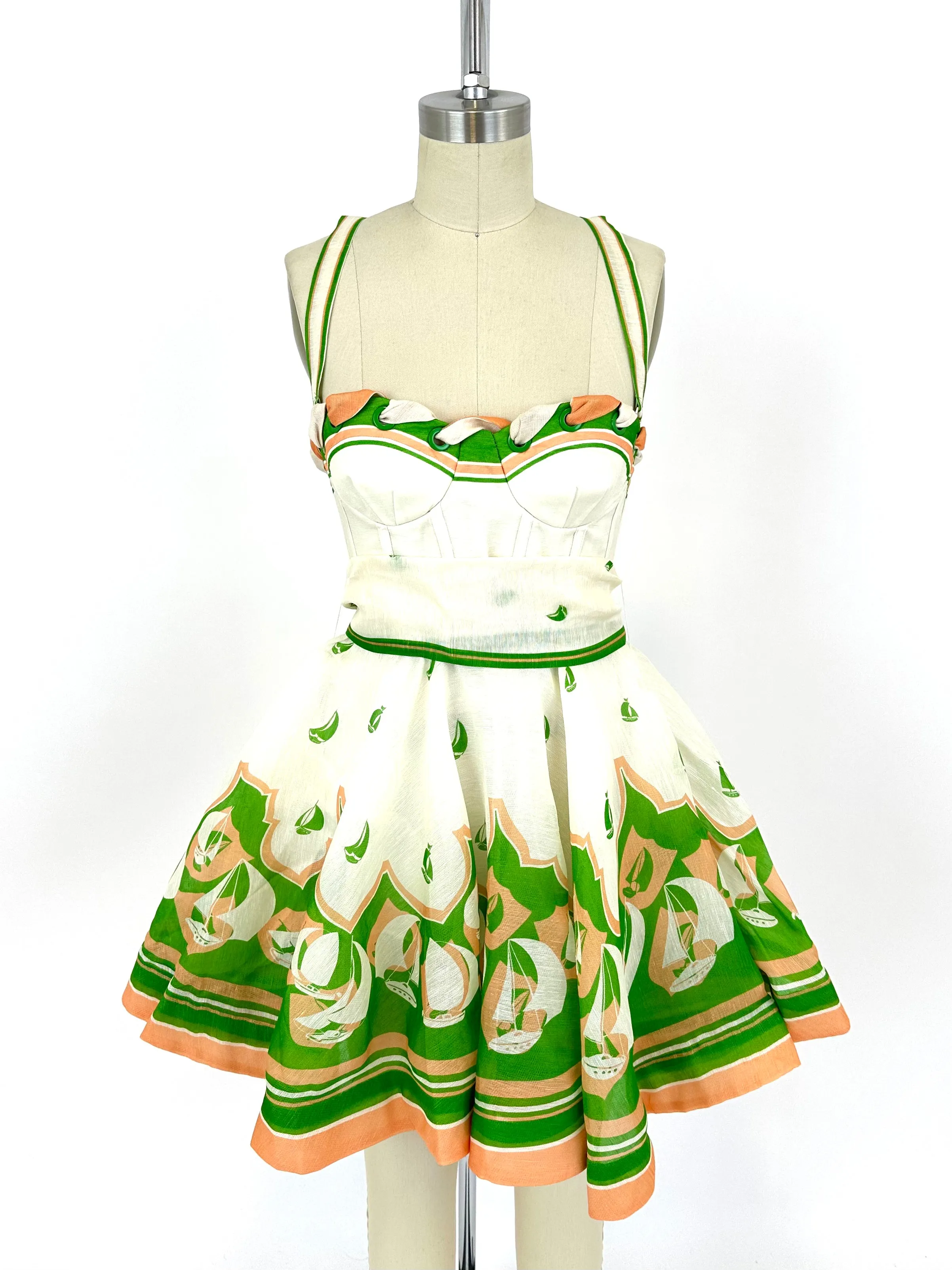 2023 Zimmermann High Tide Bustier Dress