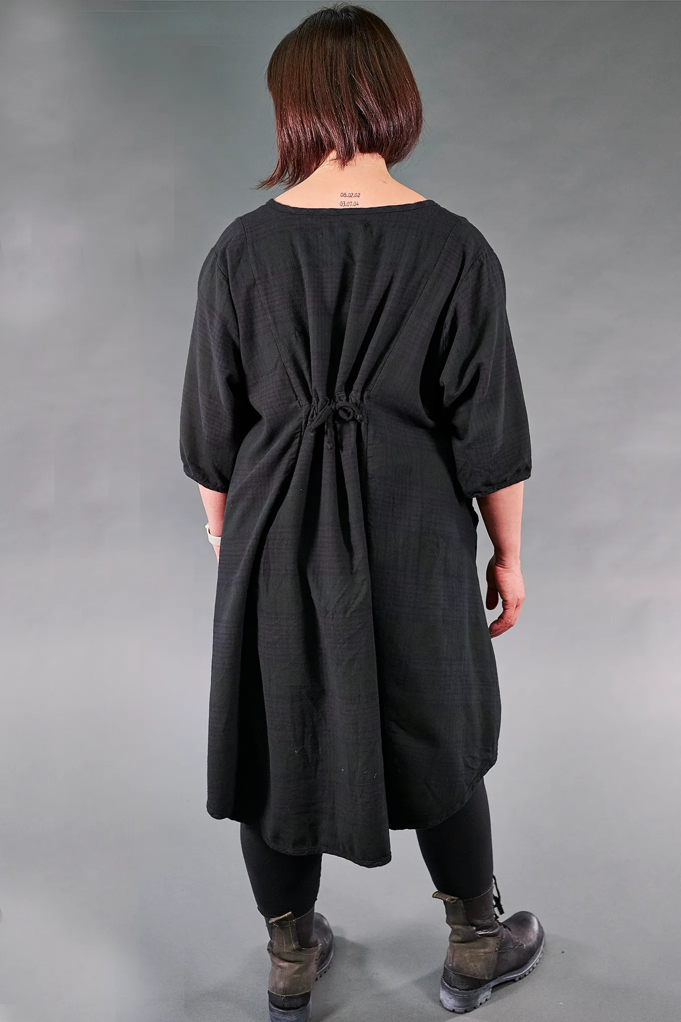 2309 Vintage Plaid Tunic-Black Plaid-U