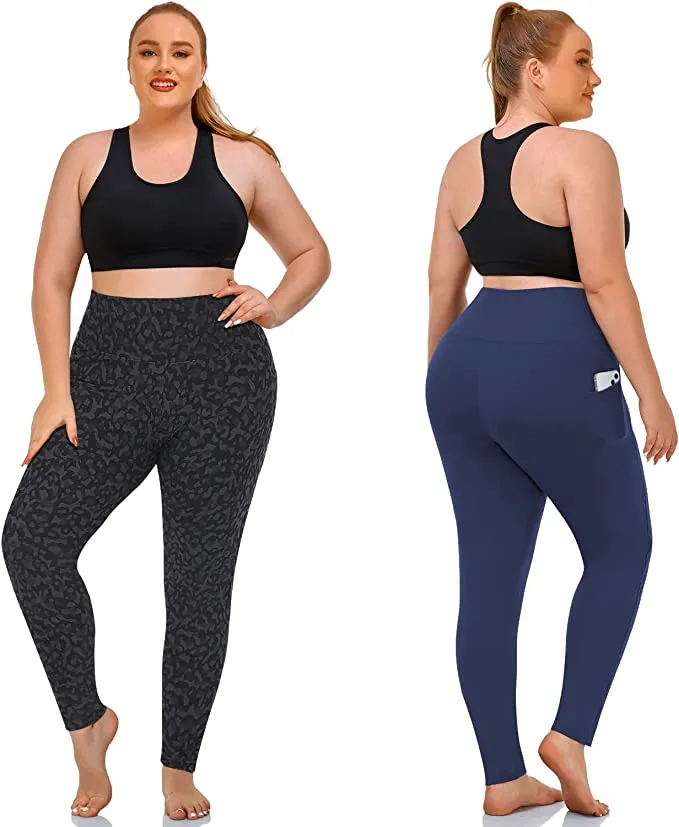 3 Pack Cool Set Plus Size Leggings with Pockets for Women