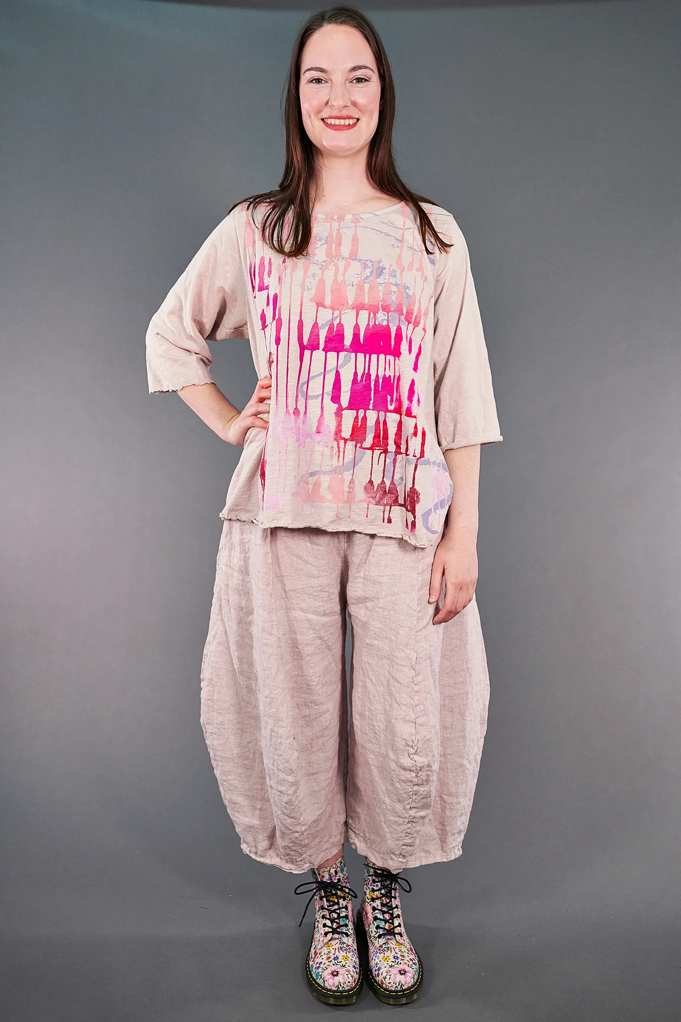 3187 3D Linen Crop Malva-U