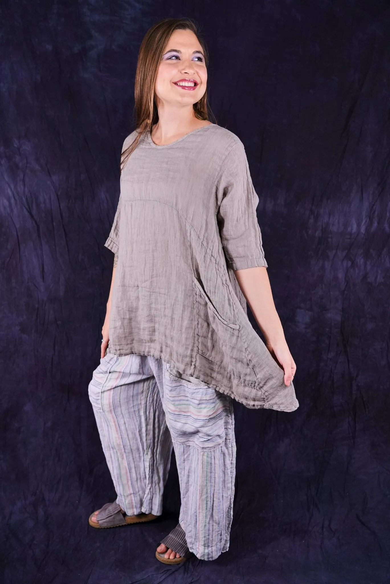 3240 Multi Stripe Linen Mojo Pearl Smoke