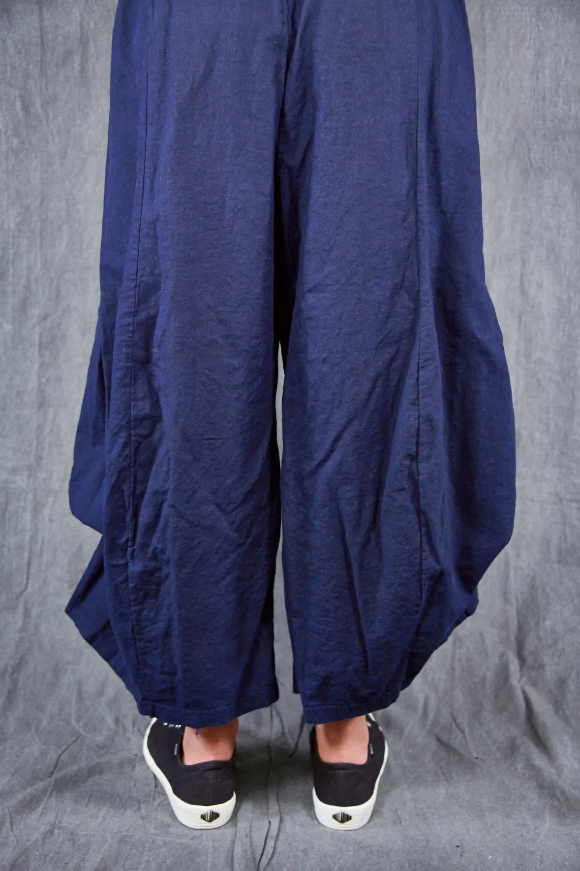3296-Crop Billow Pant-Navy-U