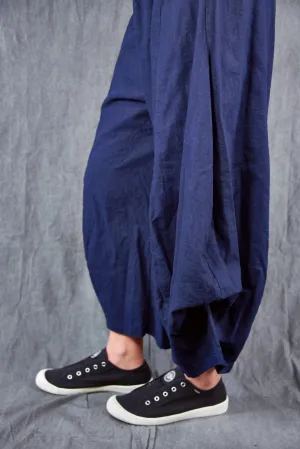 3296-Crop Billow Pant-Navy-U