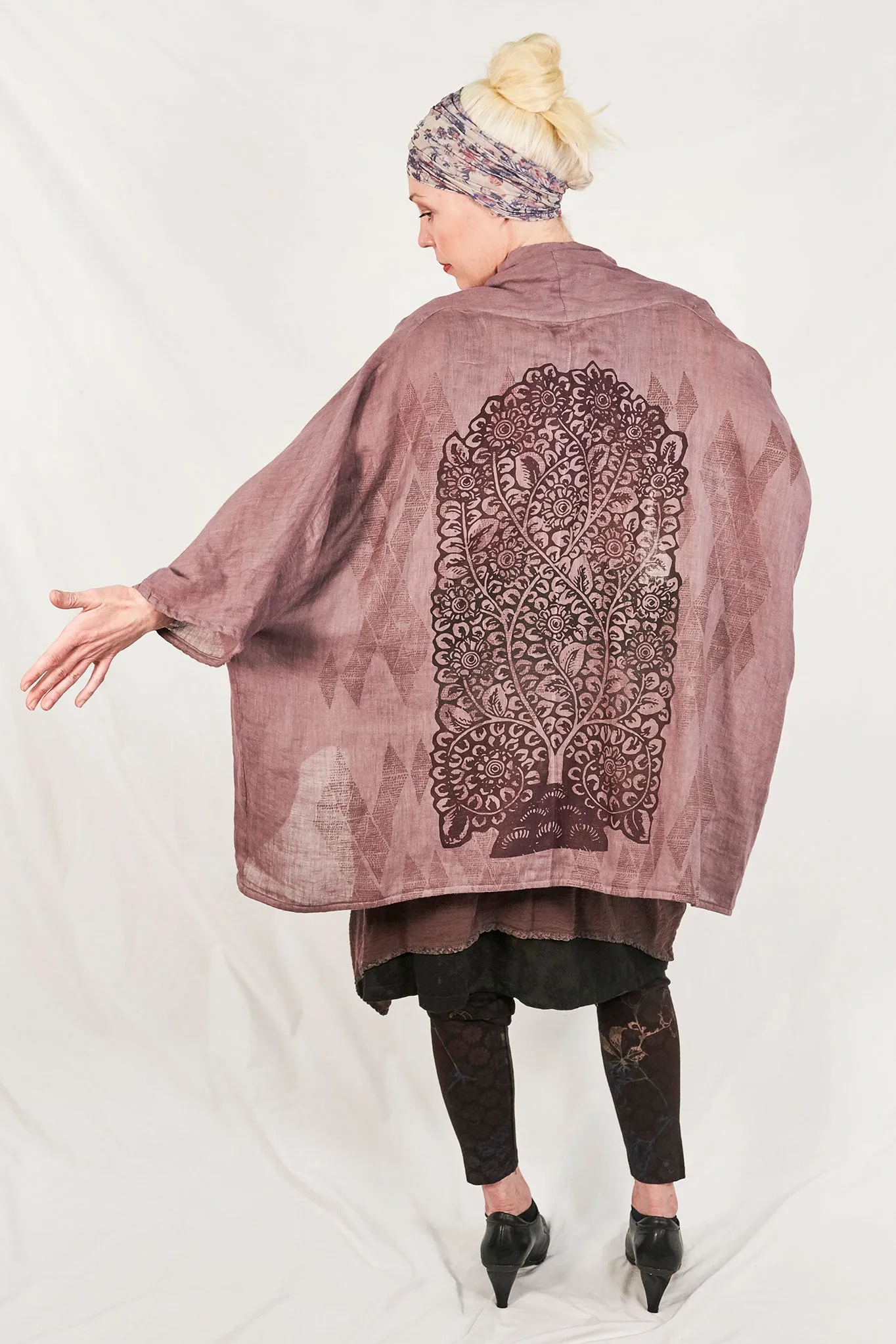 5230-Linen Boxy Cardi Plum Haze-Deep Earthy Tones Tree of Life-P
