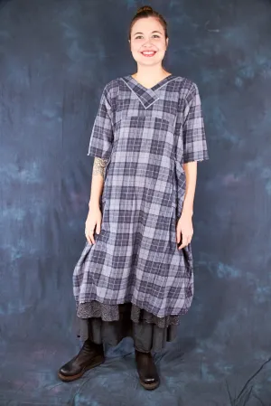 7208B Blue Moon Dress Grey Plaid Flannel-P