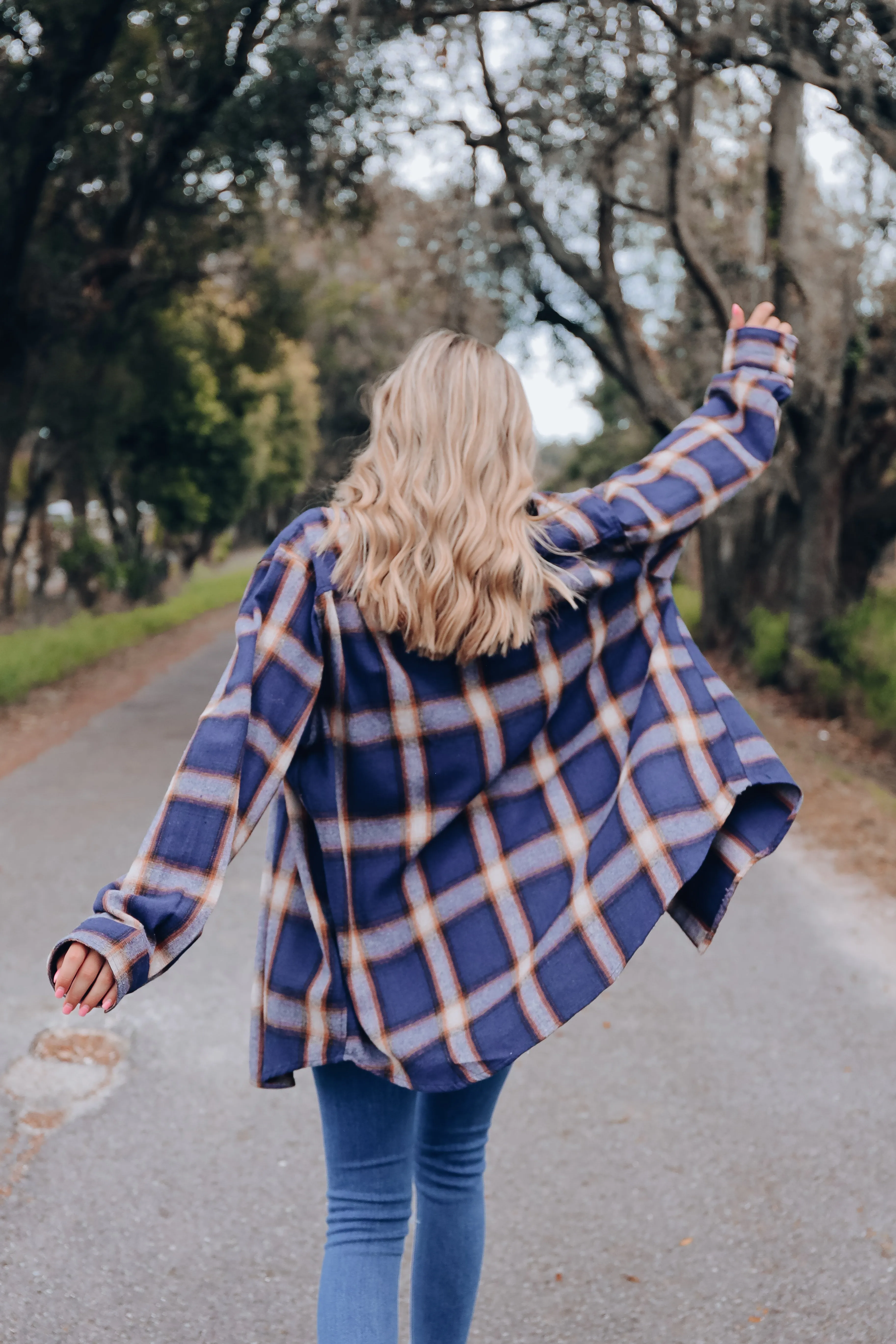 A Touch Of Plaid Flannel Shirt - Navy