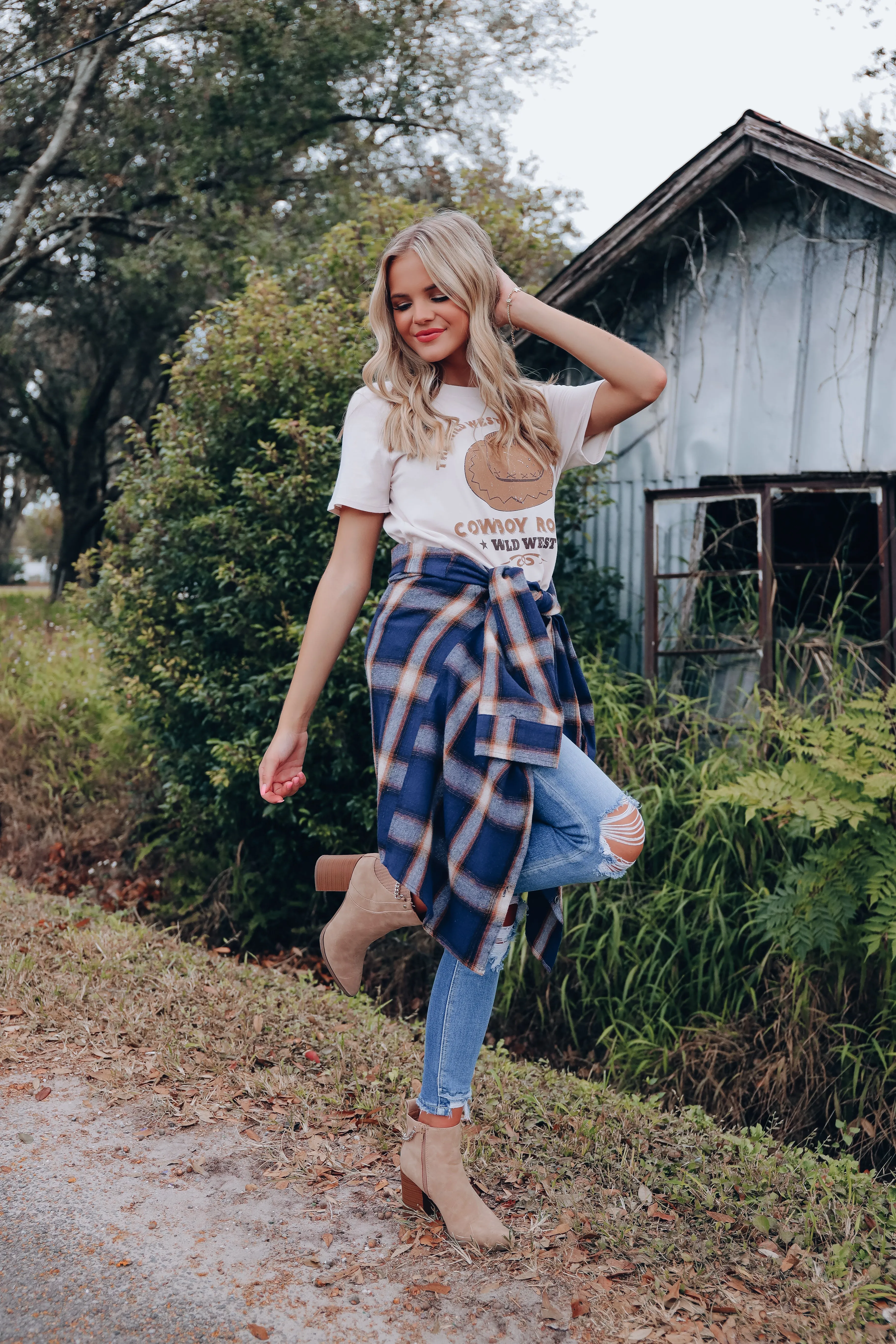 A Touch Of Plaid Flannel Shirt - Navy