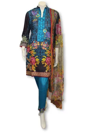 A26 Pakistani Indian Fine Design 3 Pcs Embroidered  Lawn Suit