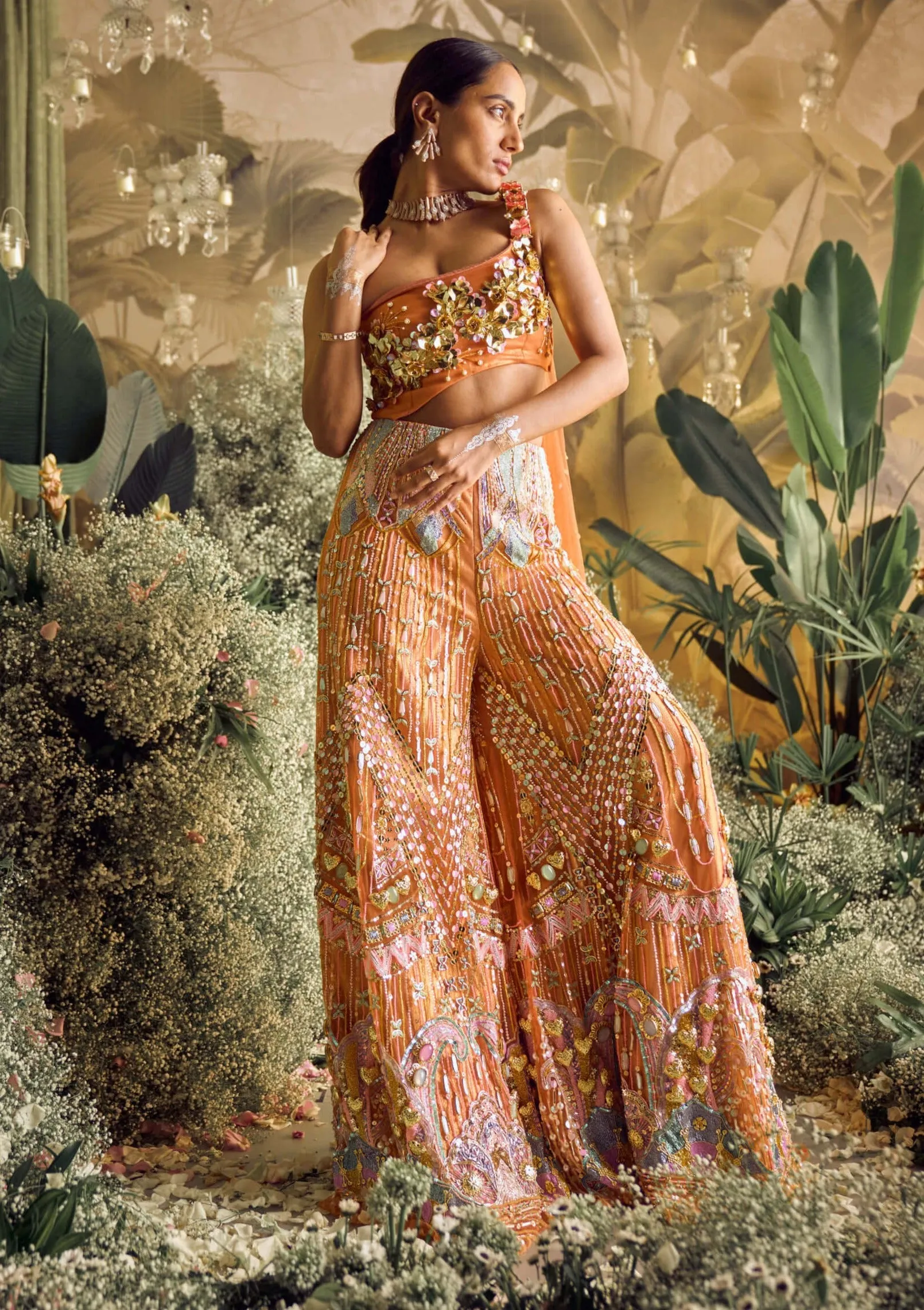Agatha brick brown jumpsuit and dupatta