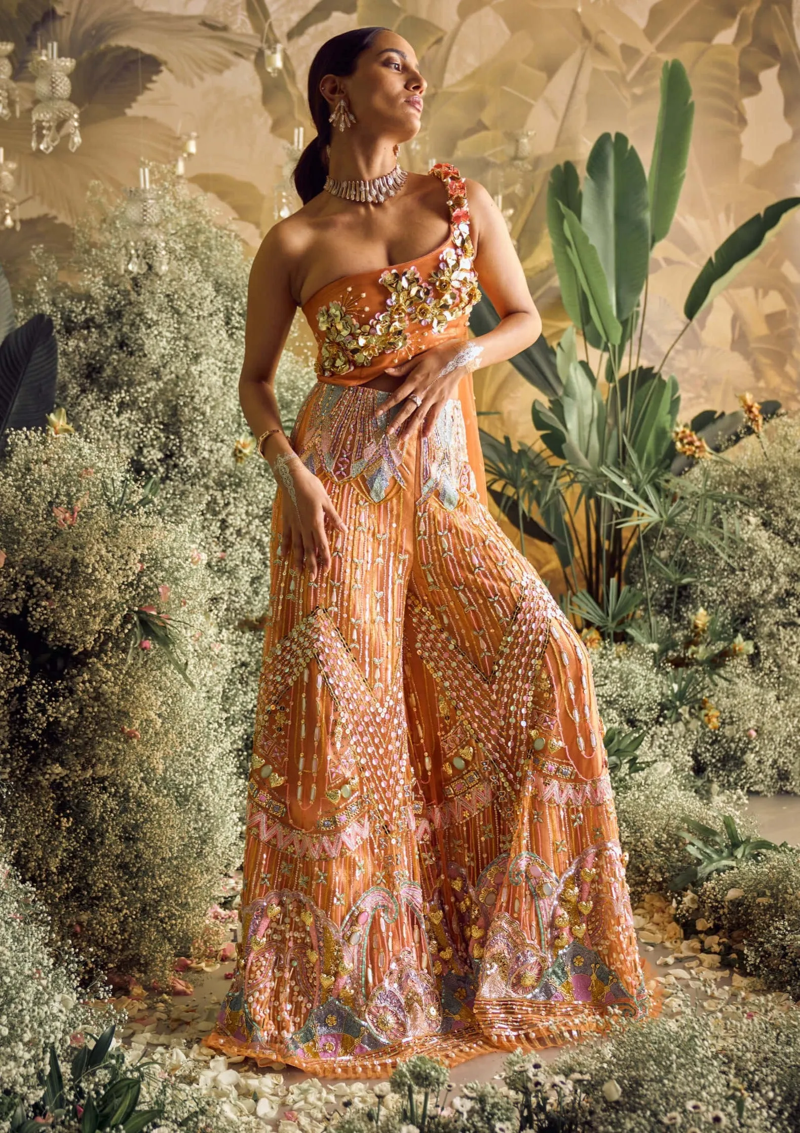 Agatha brick brown jumpsuit and dupatta