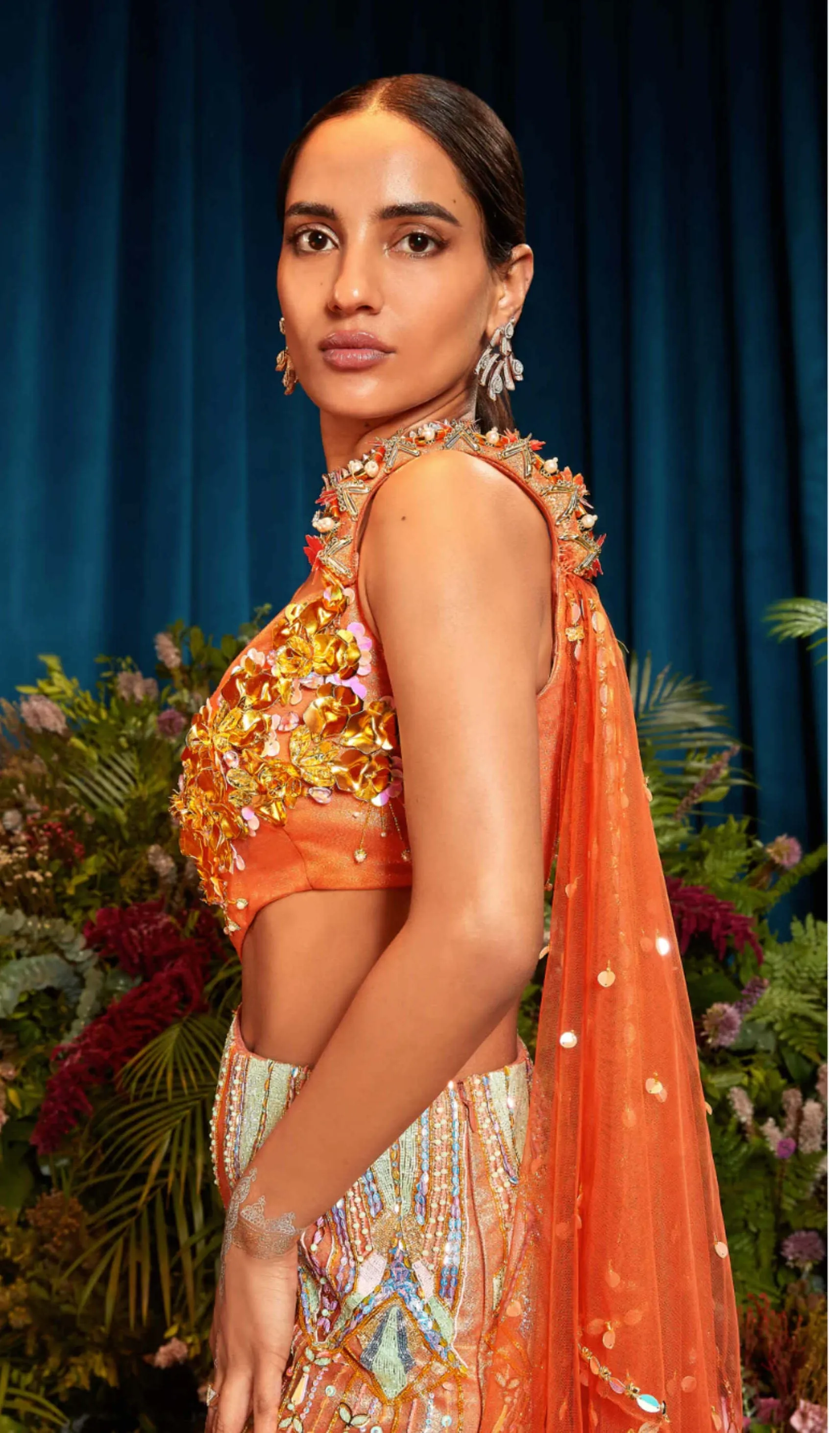 Agatha brick brown jumpsuit and dupatta