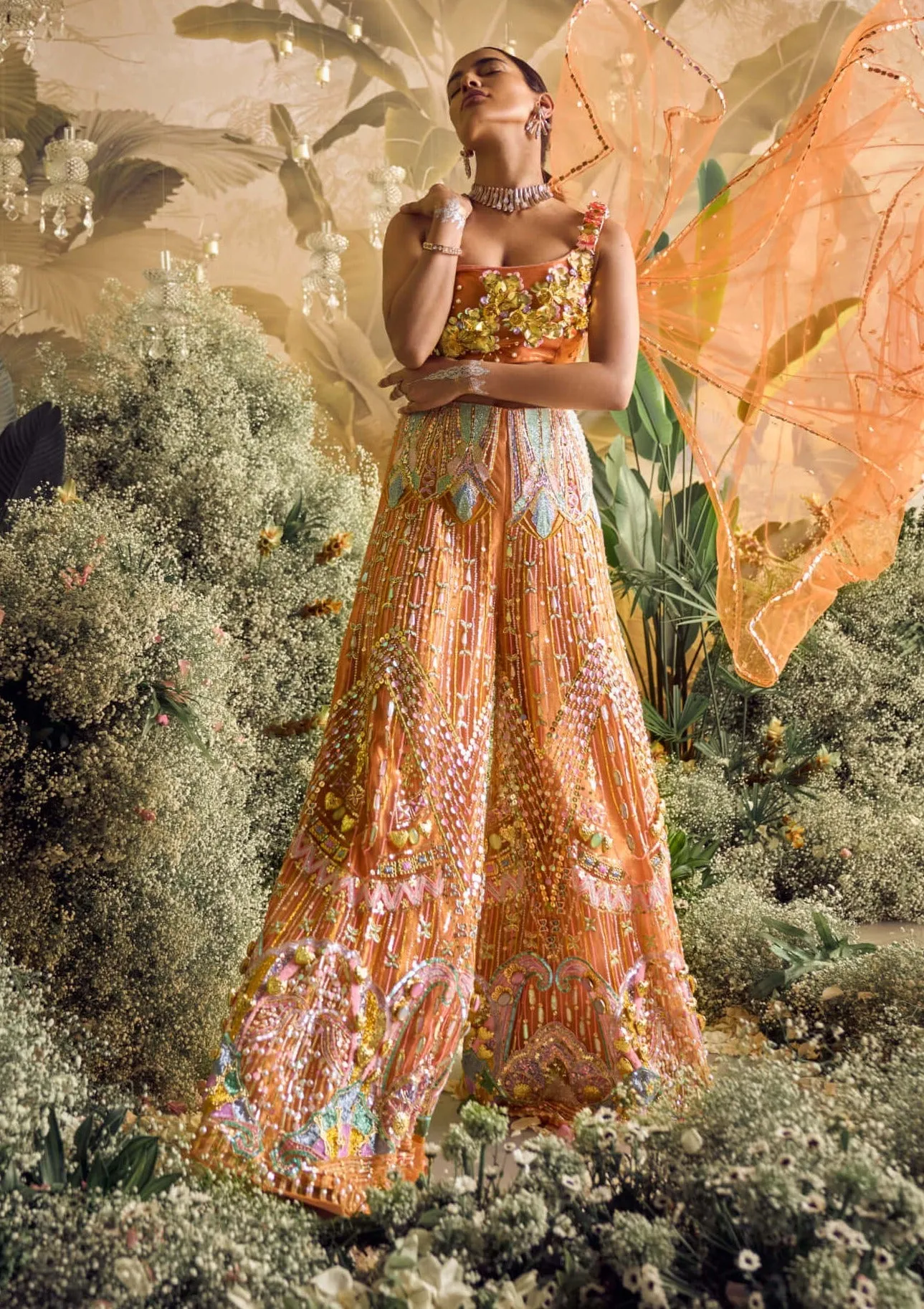 Agatha brick brown jumpsuit and dupatta