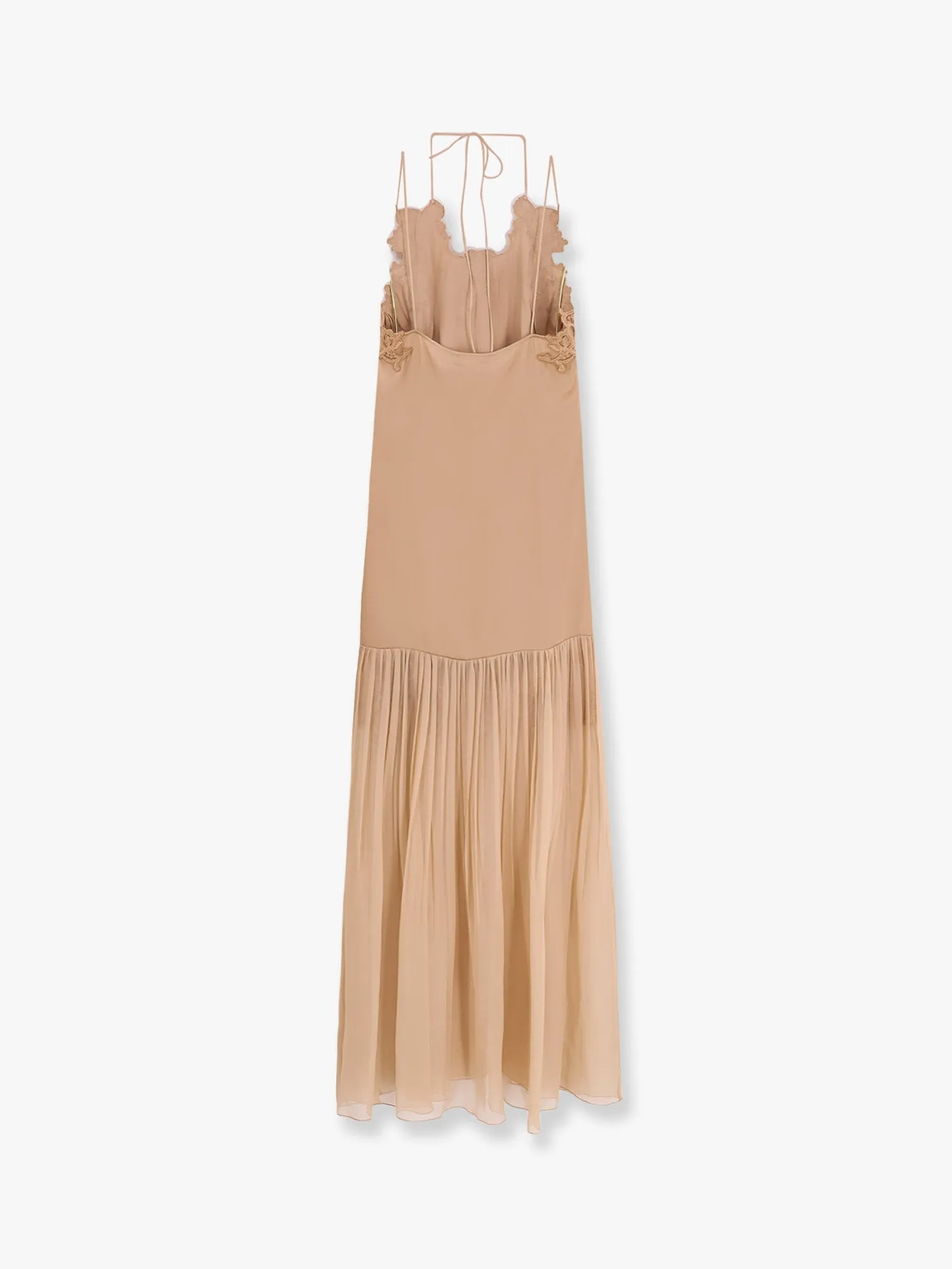 Alberta Ferretti Satin Long Dress With Silk Skirt