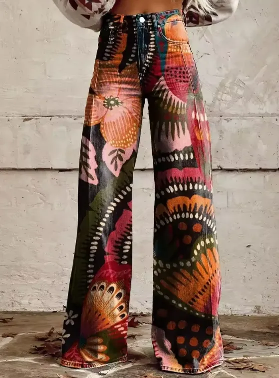 Alberta - Printed Wide-Leg Pants
