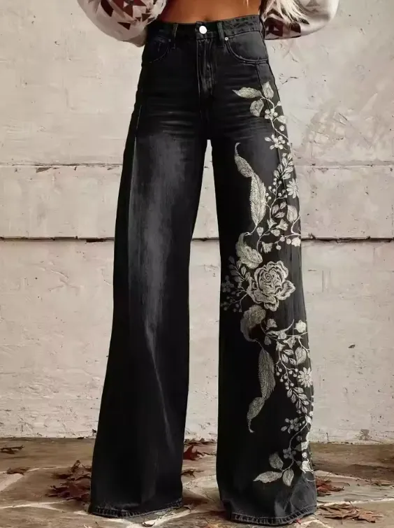 Alberta - Printed Wide-Leg Pants