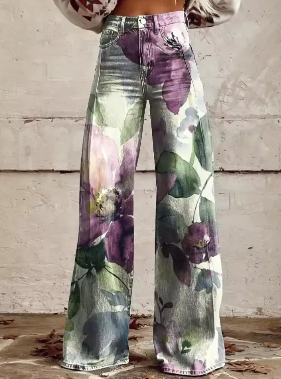 Alberta - Printed Wide-Leg Pants
