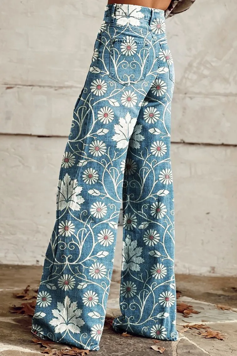 Alberta - Printed Wide-Leg Pants