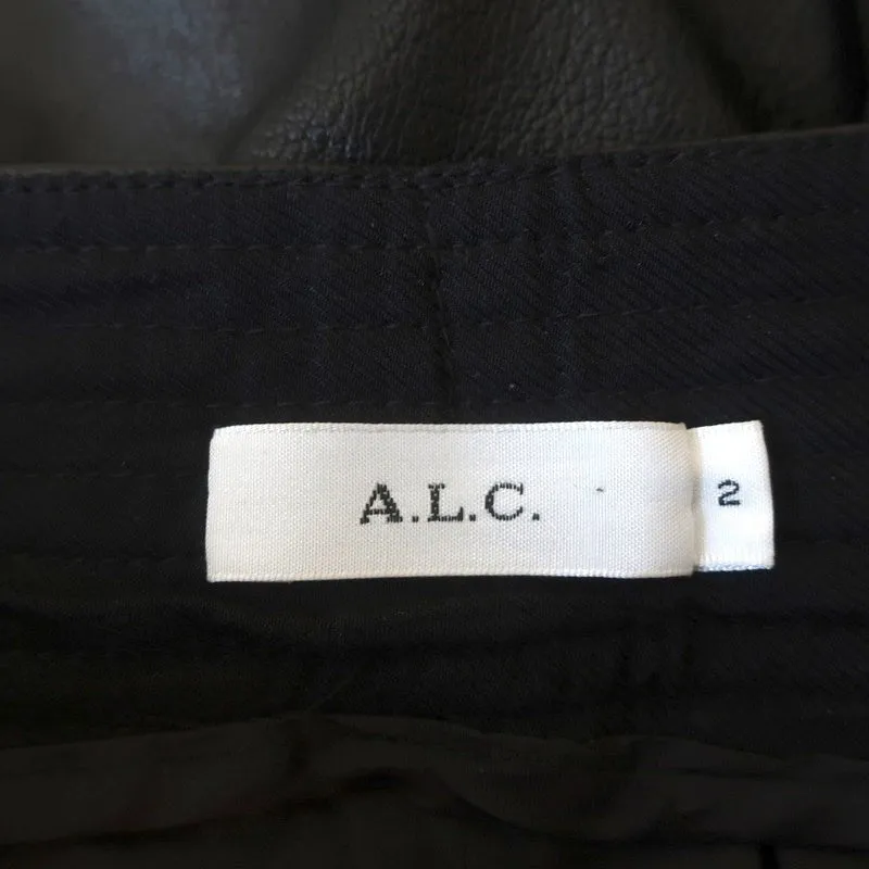 A.L.C. Leather Gaucho Pants Black Size 2 Tabor Cropped Trousers