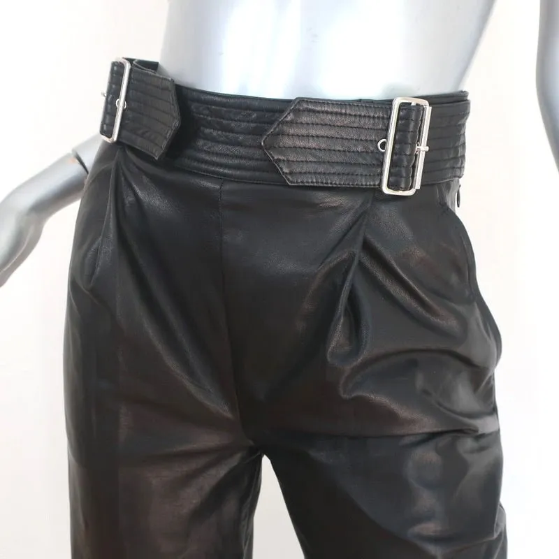 A.L.C. Leather Gaucho Pants Black Size 2 Tabor Cropped Trousers