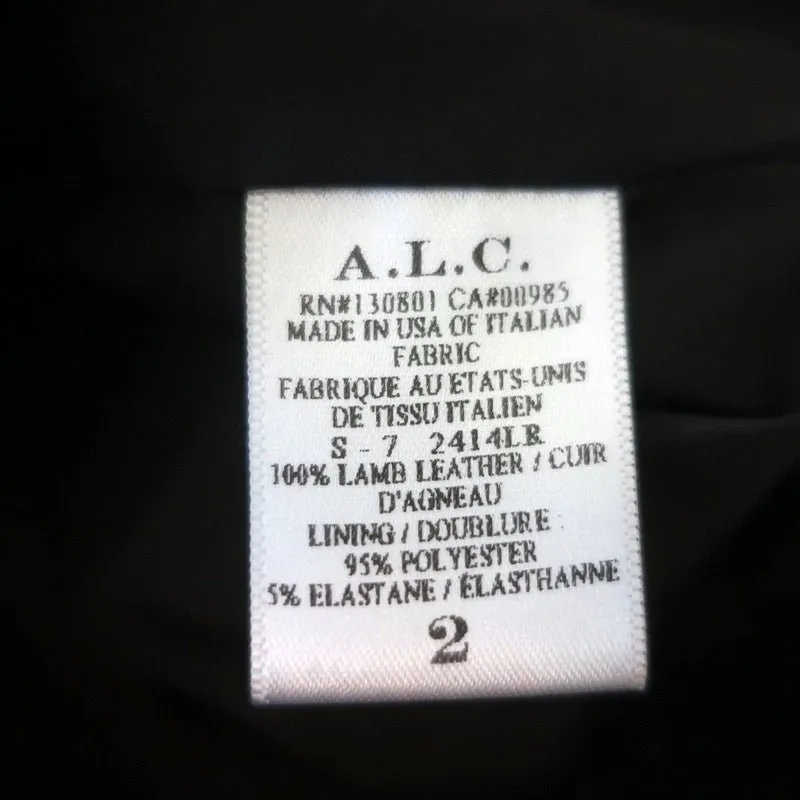A.L.C. Leather Gaucho Pants Black Size 2 Tabor Cropped Trousers