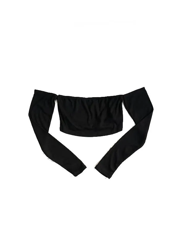 Alex Off-Shoulder Crop Top - Black