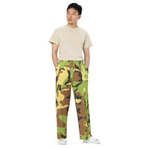 All-over print unisex wide-leg pants, Military Pants, Relaxing Pants, S to 3 XL