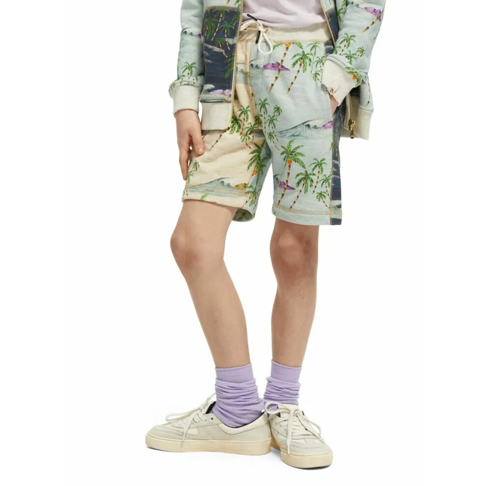 All-Over Printed Colour Block Shorts