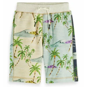 All-Over Printed Colour Block Shorts