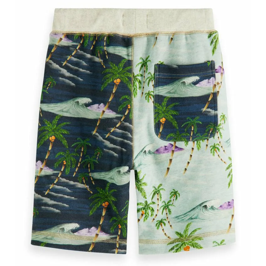 All-Over Printed Colour Block Shorts