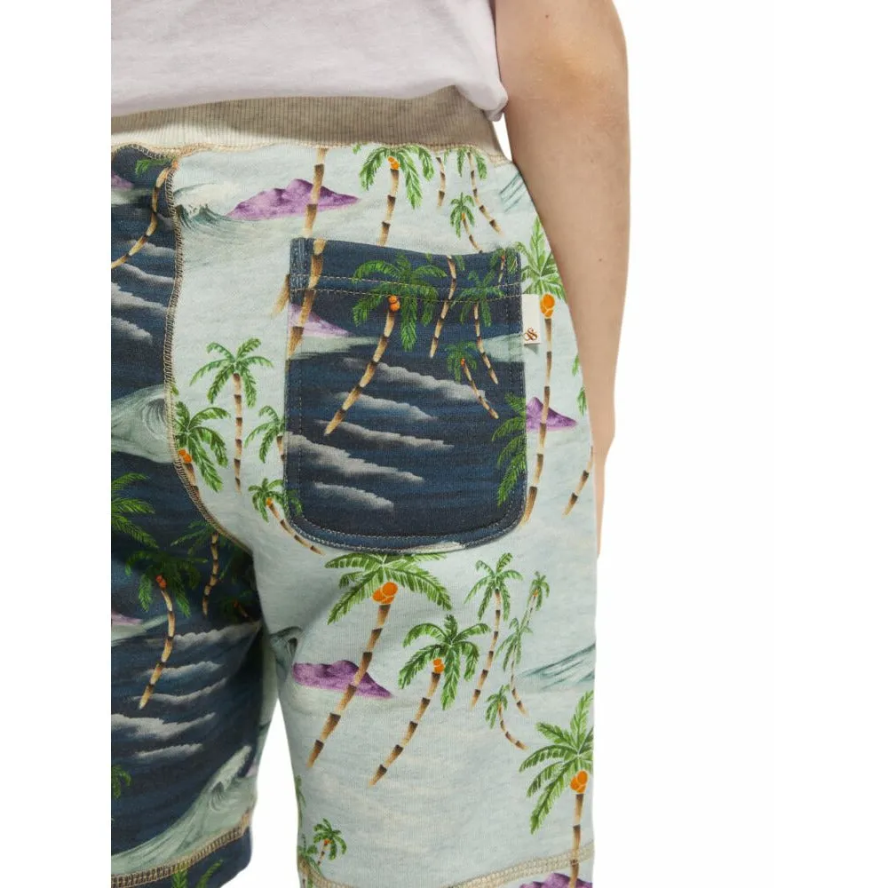 All-Over Printed Colour Block Shorts