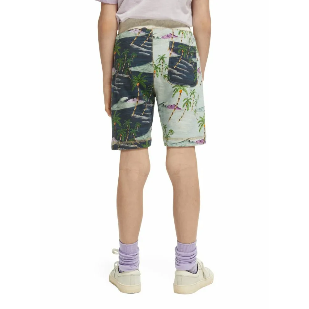 All-Over Printed Colour Block Shorts