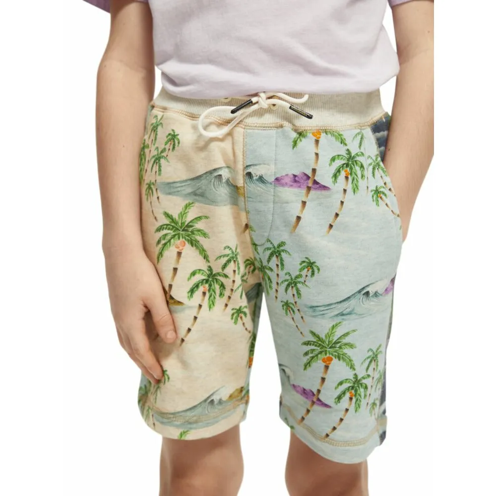All-Over Printed Colour Block Shorts