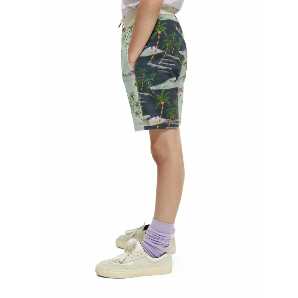 All-Over Printed Colour Block Shorts