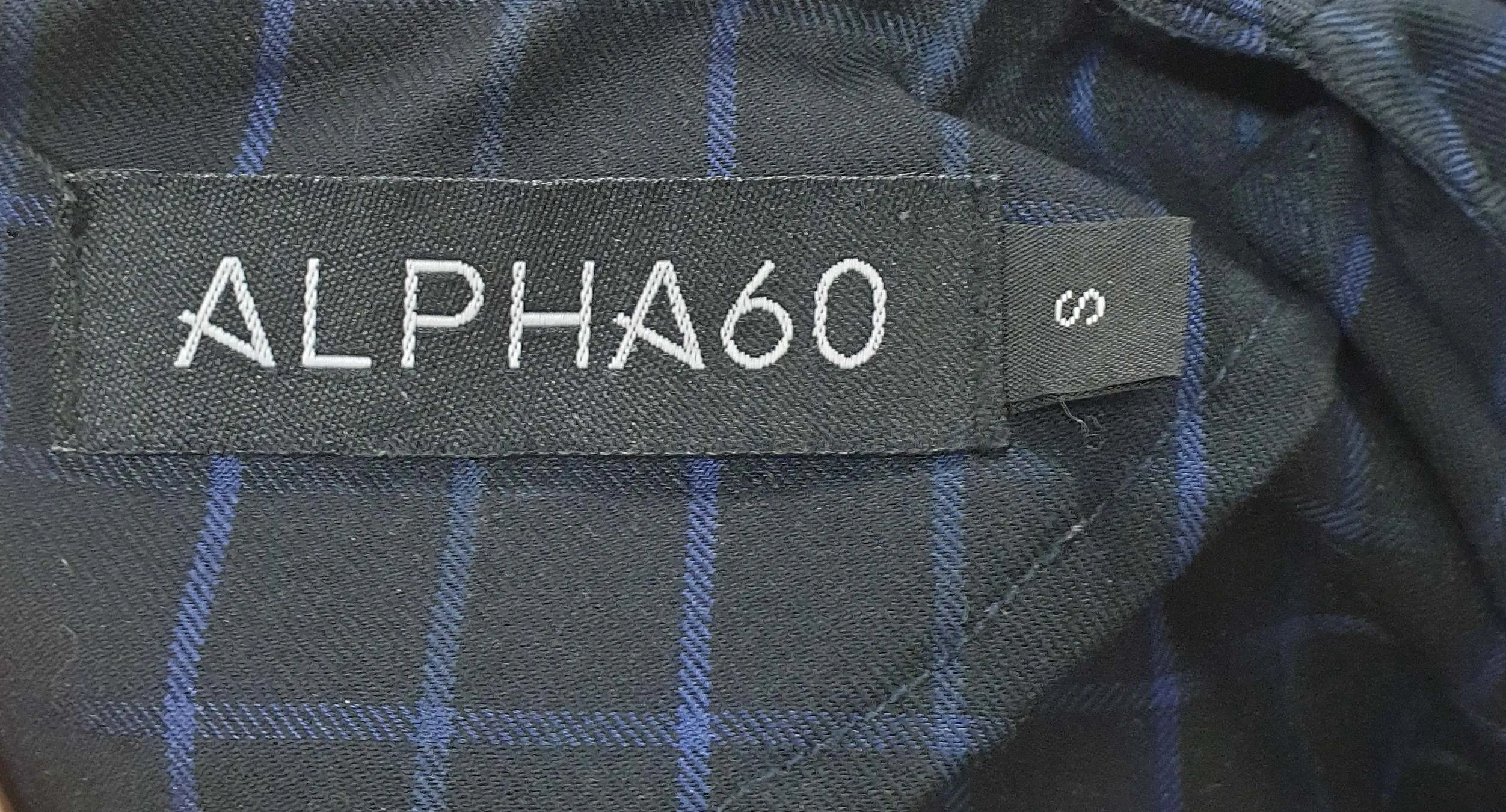 Alpha 60 Navy check print long sleeve dress size S