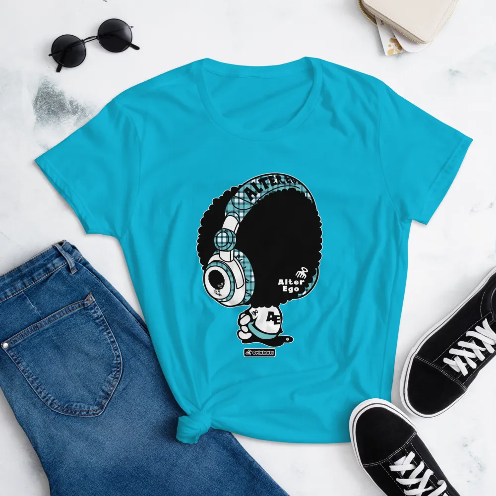 Alter Ego Hawaii Headphone Plaid Womens t-shirt