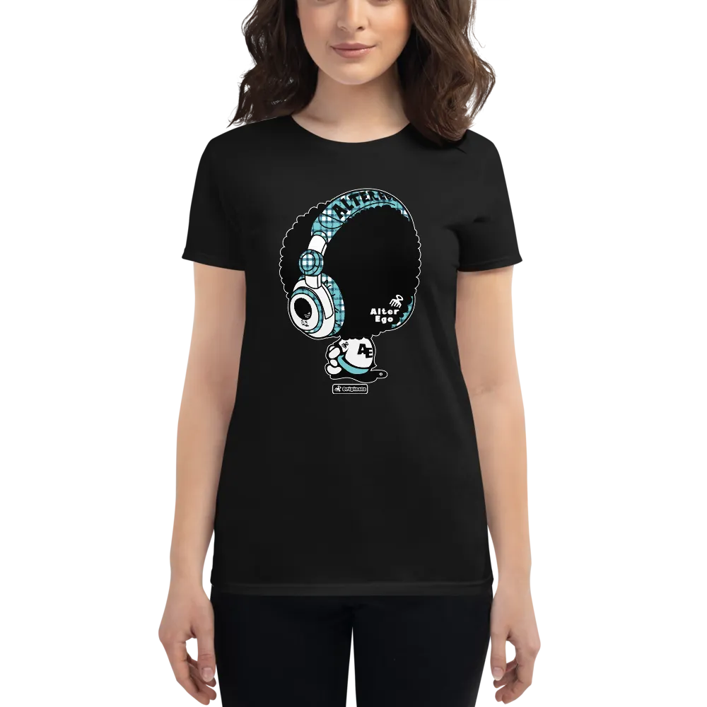Alter Ego Hawaii Headphone Plaid Womens t-shirt