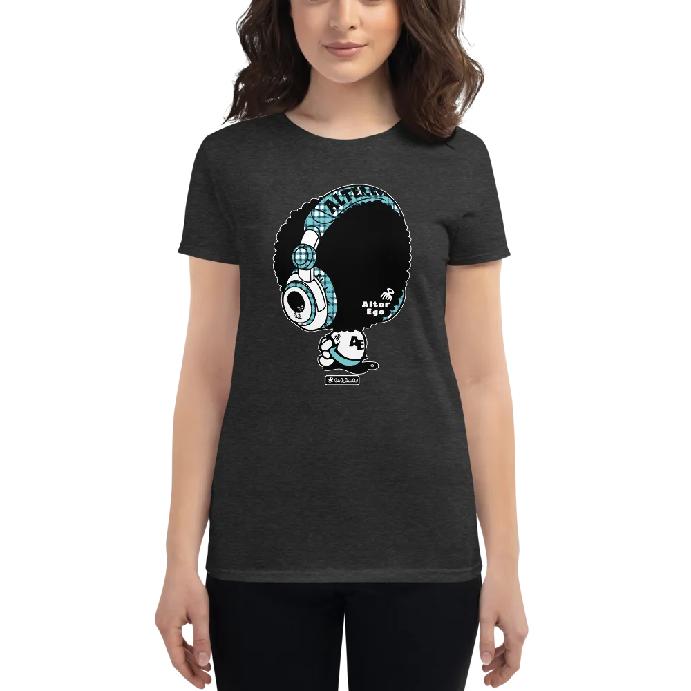 Alter Ego Hawaii Headphone Plaid Womens t-shirt