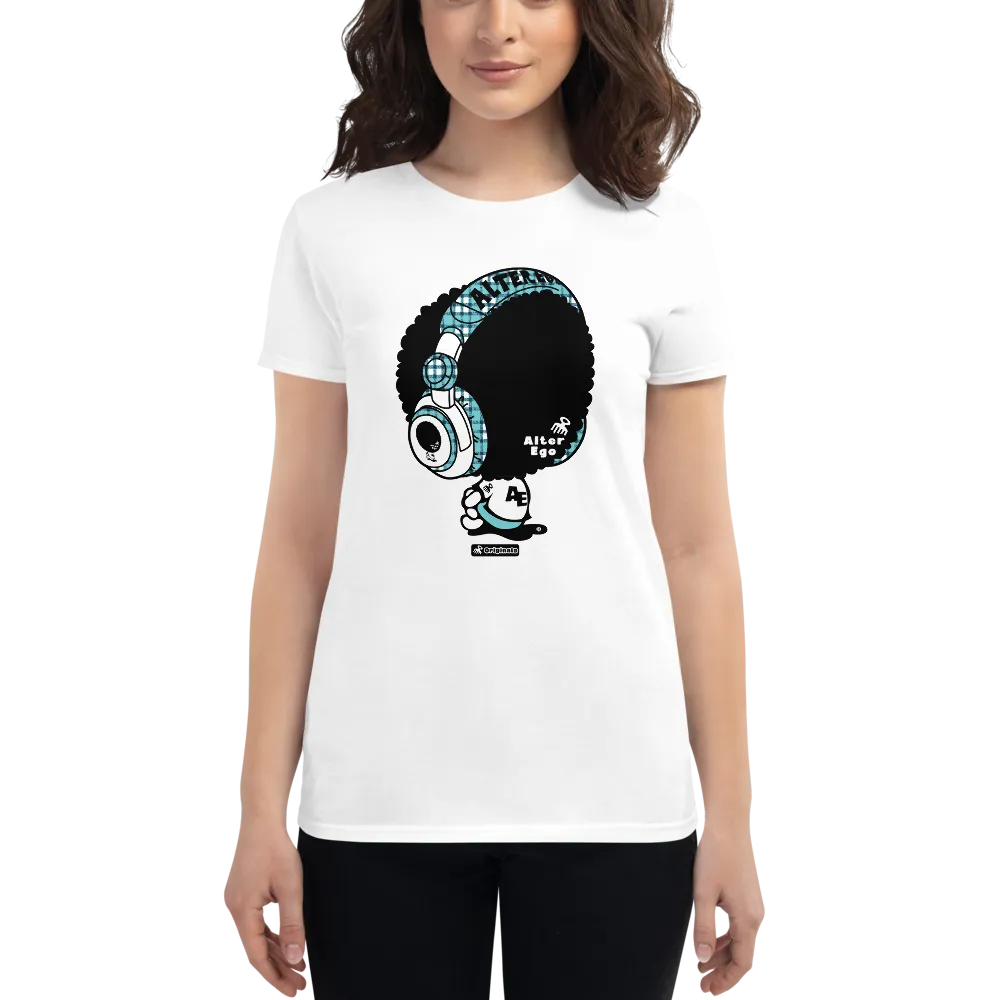 Alter Ego Hawaii Headphone Plaid Womens t-shirt
