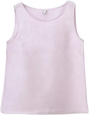 Amazhiyu Pure Linen Crewneck Tank Tops
