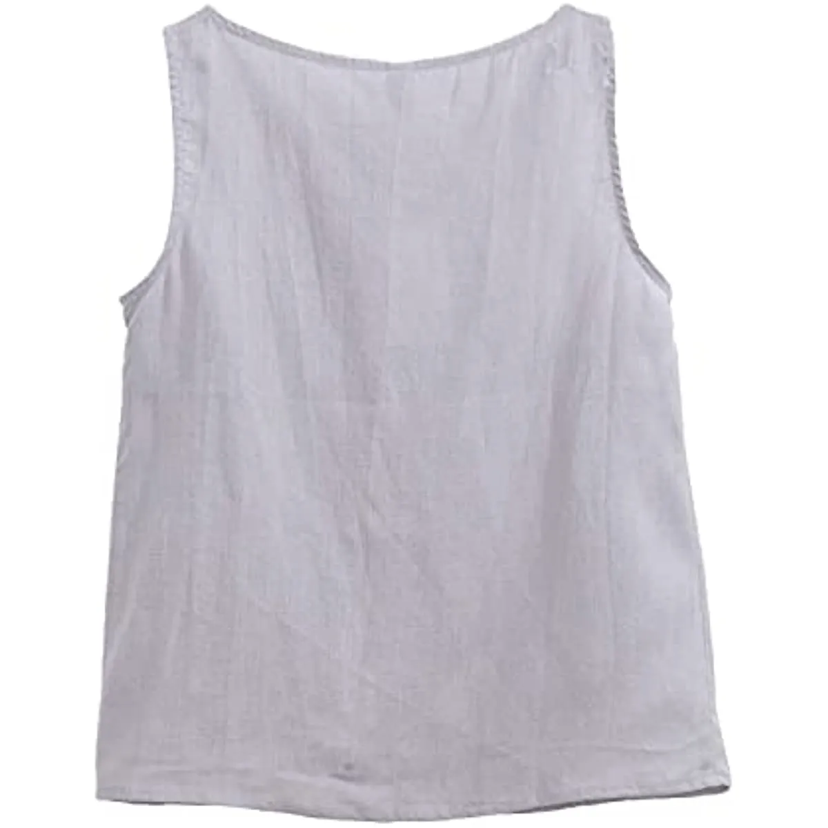 Amazhiyu Pure Linen Crewneck Tank Tops