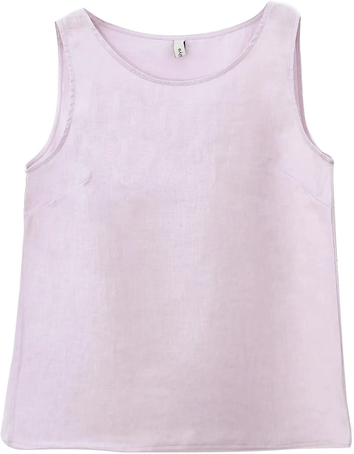 Amazhiyu Pure Linen Crewneck Tank Tops