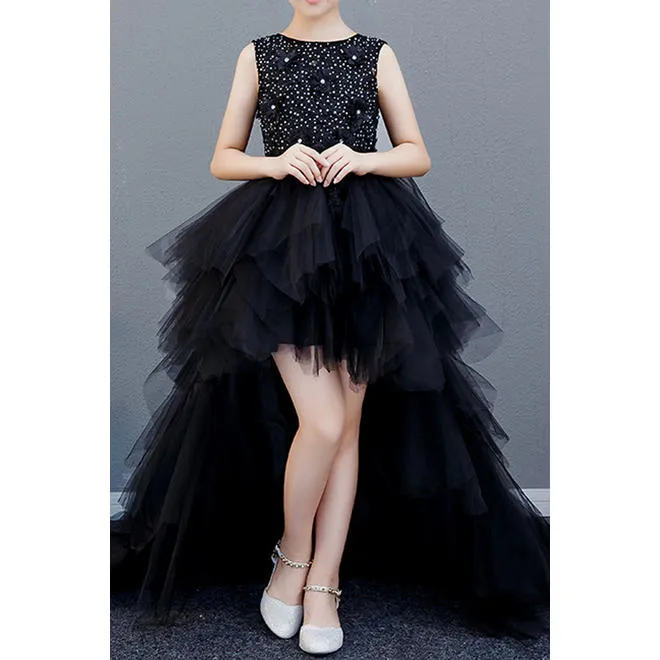 Anneprom Kids Girls Beautifull Sleeveless Fancy Lace Dresses APF0002