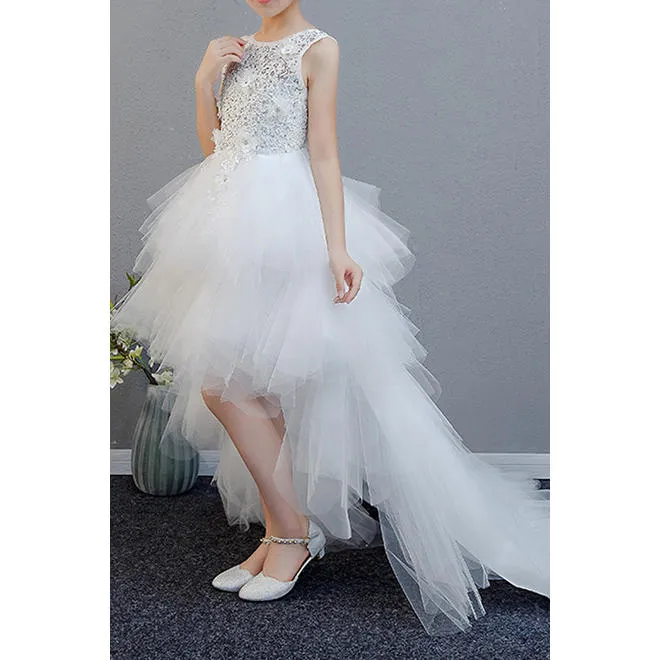 Anneprom Kids Girls Beautifull Sleeveless Fancy Lace Dresses APF0002