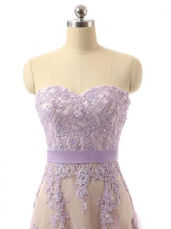 Anneprom Lace Sweetheart Tulle Prom Dresses Evening Dresses APB0008